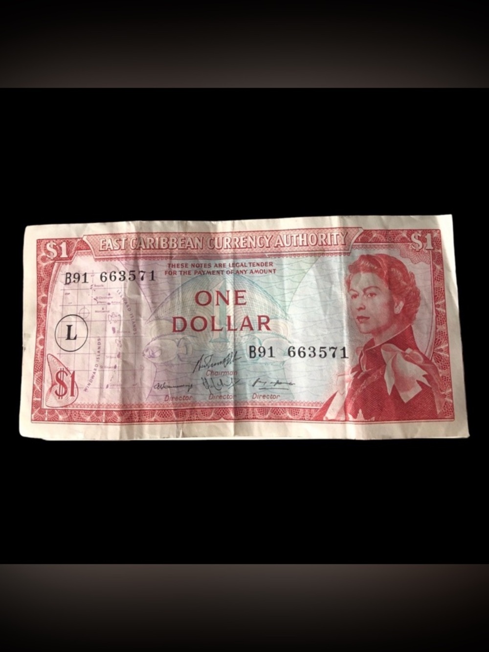 👛 (ANY 2/$20) EAST CARIBBEAN CURRENCY AUTHORITY Collector One Dollar Bill